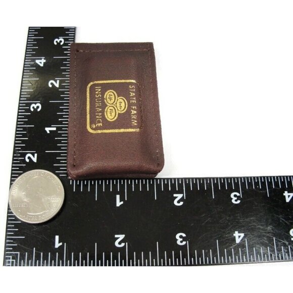 Vintage Leather Money Clip Sate Farm Insurance Men Wallet ID Credit Card Holder - Picture 4 of 8